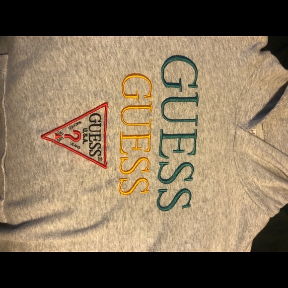 Grey-Multi Colored GUESS hoodie (Limited) - Picture 2 of 3